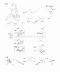 Controls Flywheel Brake Governor Spring Ignition Diagram and Parts List for 127605-0406-B1  Briggs and Stratton Engine